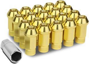 DNA Motoring LN-ZTL-9026-15-GD 20-Piece M12 x 1.5 Aluminum Alloy Wheel Lug Nuts +1 X Deep Drive Extension (Gold)
