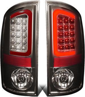 DNA Motoring TL-DRAM05-LED-RD3D-CH-SM For 2002 to 2006 Dodge Ram 3rd Gen Pair of Red 3D LED Bar Chrome Housing Smoked Lens Brake Tail Lights 03 04 05