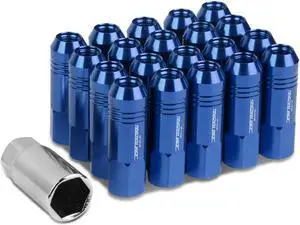 DNA Motoring LN-ZTL-9022-15-BL 20-Piece M12 x 1.5 Aluminum Alloy Wheel Lug Nuts +1 X Deep Drive Extension (Blue)