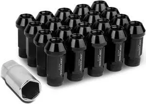 DNA Motoring LN-ZTL-9026-15-BK 20-Piece M12 x 1.5 Aluminum Alloy Wheel Lug Nuts +1 X Deep Drive Extension (Black)