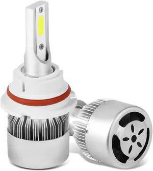 DNA Motoring HID-LED-LB-FAN-9004-HL 9004 6000K White LED High + Low Beam Conversion Light Bulbs with Cooling Fan (Pack of 2)