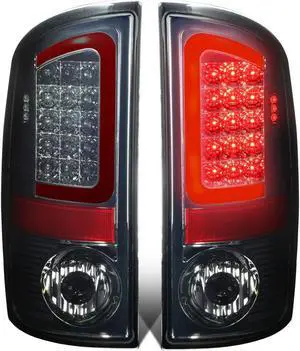 DNA Motoring TL-DRAM07-LED-RD3D-CH-SM For 2007 to 2009 Dodge Ram Pickup 3rd Gen Pair of 3D Red LED Bar Chrome Housing Smoked Lens Brake Tail Lights 08