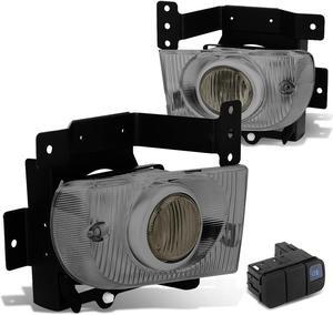 DNA Motoring FL-HC924-SM For 1992 to 1995 Honda Civic 4-Door Sedan Front Bumper Driving Fog Light+Bulbs+Switch Smoked Lens 5th Gen EG8/9 EH9 D15 D16 93 94
