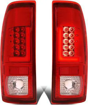 DNA Motoring TL-F25008-LED-RD3D-CH-RD For 2008 to 2016 Ford F250 / F350 / F450 / F550 Super Duty Pair of Red 3D LED Bar Tail Brake Lights (Chrome Housing Red Lens) 15 14