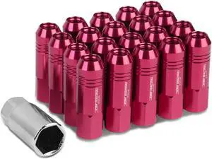 DNA Motoring LN-ZTL-9022-15-PK 20-Piece M12 x 1.5 Aluminum Alloy Wheel Lug Nuts +1 X Deep Drive Extension (Pink)