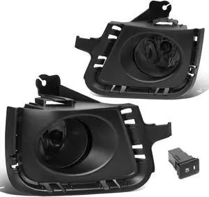 DNA Motoring FL-ZTL-281-SM For 2012 to 2014 Toyota Prius C Pair Front Bumper Driving Fog Light Lamp+Bezel+Switch Smoked Lens 13