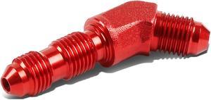 DNA Motoring FT-1-9006-03-RD 3AN AN-3 3/16" MALE THREAD 45 DEGREE BULKHEAD FLARE RED ALUMINUM FINISH FITTING