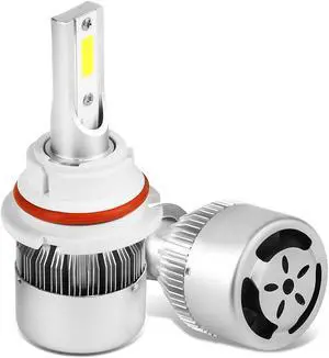 DNA Motoring HID-LED-LB-FAN-9007-HL 9007 6000K White LED High + Low Beam Conversion Light Bulbs with Cooling Fan (Pack of 2)