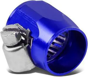 DNA Motoring FT-1-9002-06-BL 6AN AN-6 PUSH ON HOSE END COVER CLAMP ADAPTER BLUE ALUMINUM ANODIZE FITTING