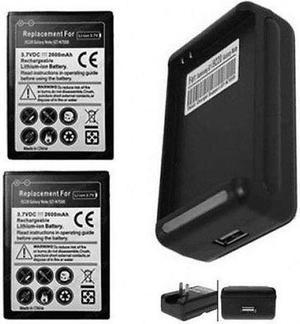 TWO Batteries + Charger for Samsung Galaxy Note SGH-i717 GT-i9220 GT-N7000