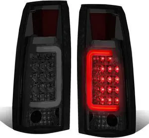 DNA Motoring TL-C10-LED-3D-CH-SM For 1988 to 2000 Chevy / GMC C / K -Series Pair of 3D LED Tail Brake Light (Chrome Housing Smoked Lens) 91 92 93 94 95 96 97 98 99