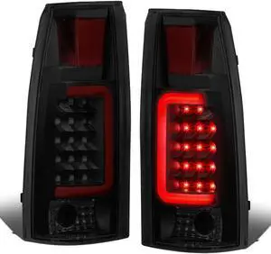 DNA Motoring TL-C10-LED-RD3D-BK-SM For 1988 to 2000 Chevy / GMC C / K -Series Pair of 3D LED Tail Brake Lights (Black Housing Smoked Lens) 92 93 94 95 96 97 98 99