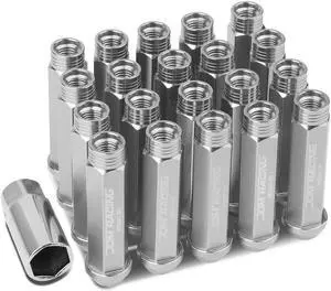 DNA Motoring LN-ZTL-9014-15-SL 20-Piece M12 x 1.5 Aluminum Alloy Wheel Lug Nuts + Deep Drive Extension (Light Blue)