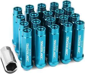 DNA Motoring LN-ZTL-9014-15-LB 20-Piece M12 x 1.5 Aluminum Alloy Wheel Lug Nuts + Deep Drive Extension (Red)