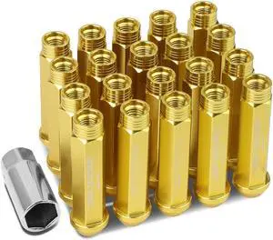 DNA Motoring LN-ZTL-9014-15-GD 20-Piece M12 x 1.5 Aluminum Alloy Wheel Lug Nuts + Deep Drive Extension (Gun Metal)