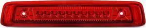 DNA Motoring 3BL-JCOM06-LED-RD For 2006 to 2010 Jeep Commander Full LED 3rd Third Tail Brake Light Rear Center Stop Lamp Red Housing 07 08 09