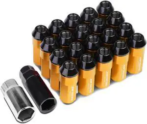 DNA Motoring LN-ZTL-9027-15-OR 20-Piece M12 x 1.5 Aluminum Alloy Wheel Lug Nuts + 2 X Deep Drive Extension (Orange)
