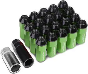 DNA Motoring LN-ZTL-9027-15-GN 20-Piece M12 x 1.5 Aluminum Alloy Wheel Lug Nuts + 2 X Deep Drive Extension (Green)
