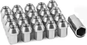 DNA Motoring LN-ZTL-9018-15-SL 20-Piece M12 x 1.5 Aluminum Alloy Wheel Lug Nuts + Deep Drive Extension (Silver)