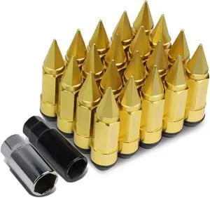 DNA Motoring LN-ZTL-9028-15-GD M12 x 1.5 Open / Closed End 20-Piece Aluminum Alloy Wheel Lug Nuts + Deep Drive Extension (Gold)