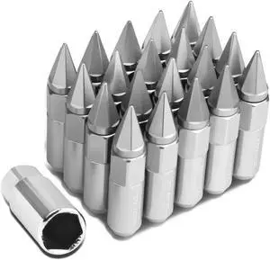 DNA Motoring LN-ZTL-9031-15-SL 20-Piece M12 x 1.5 Open/Closed End Aluminum Alloy Wheel Lug Nuts +1 X Deep Drive Extension (Silver)