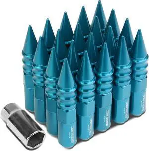 DNA Motoring LN-ZTL-9029-15-LB 20-Piece M12 x 1.5 Aluminum Alloy Wheel Lug Nuts +1 X Deep Drive Extension (Light Blue)
