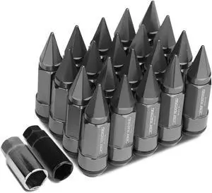 DNA Motoring LN-ZTL-9028-15-GM 20-Piece M12 x 1.5 Open/Closed End Aluminum Alloy Wheel Lug Nuts + 2 X Deep Drive Extension (Gun Metal)