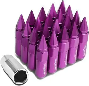 DNA Motoring LN-ZTL-9031-15-PP 20-Piece M12 x 1.5 Open/Closed End Aluminum Alloy Wheel Lug Nuts +1 X Deep Drive Extension (Purple)