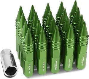 DNA Motoring LN-ZTL-9030-15-GN 20-Piece M12 x 1.5 Aluminum Alloy Wheel Lug Nuts + Deep Drive Extension (Green)