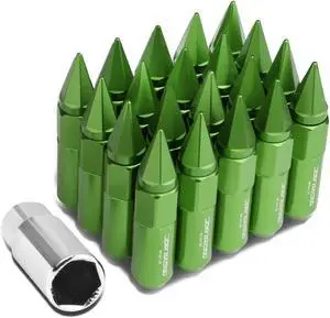 DNA Motoring LN-ZTL-9031-15-GN 20-Piece M12 x 1.5 Open/Closed End Aluminum Alloy Wheel Lug Nuts +1 X Deep Drive Extension (Green)