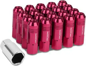 DNA Motoring LN-ZTL-9022-125-PK 20-Piece M12 x 1.25 Aluminum Alloy Wheel Lug Nuts +1 X Deep Drive Extension (Pink)