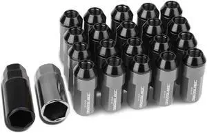 DNA Motoring LN-ZTL-9027-125-GM 20-Piece M12 x 1.25 Aluminum Alloy Wheel Lug Nuts +2 X Deep Drive Extension (Gun Metal)