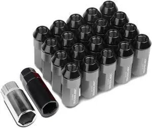 DNA Motoring LN-ZTL-9027-15-GM 20-Piece M12 x 1.5 Aluminum Alloy Wheel Lug Nuts + 2 X Deep Drive Extension (Gun Metal)
