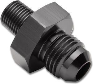 DNA Motoring FT-4906-004-BK 6AN Anodized T-6061 Aluminum Black Straight Oil Line Fitting Adapter (1/8-27 NPT)