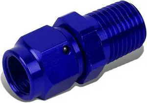 DNA Motoring FT-1-9029-04-04-BL 4-AN Female Flare to 1/4" NPT Male Aluminum Reducer B-Nut Swivel Fitting (Blue)