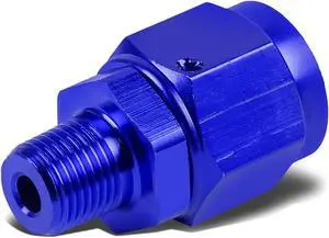 DNA Motoring FT-1-9029-06-02-BL 6-AN FEMALE FLARE TO 1/8" NPT MALE BLUE ALUMINUM REDUCER B-NUT SWIVEL FITTING