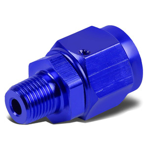 6AN Female To 1/8 NPT Male Swivel Fitting – Blue Aluminum Reducer For Fuel Lines