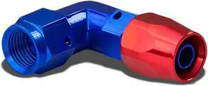 DNA Motoring FT-4306-090 6AN 90-Degree Swivel Fuel Line Hose Twist-Lock Male Union Adapter With Reusable End