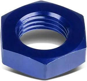 DNA Motoring FT-1-9013-06-BL 6AN AN-6 9/16"-18 BULKHEAD BLUE ALUMINUM FINISH NUT SEALING LOCKING FITTING