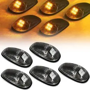 DNA Motoring CBL-DR99-BK-Y For 1999 to 2001 Dodge Ram 1500 2500 3500 BE 5 X LED Cab Roof Top Lights (Black Housing Yellow LED) 00