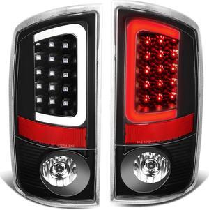 DNA Motoring TL-DRAM05-LED-3D-BK-CL For 2002 to 2006 Dodge Ram 3rd Gen Pair of 3D LED Brake Tail Lights (Black Housing Clear Lens) 03 04 05