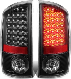 DNA Motoring TL-DRAM05-LED-BK-CL For 2002 to 2006 Dodge Ram 3rd Gen Pair of Black Housing Clear Lens LED Brake Tail Lights 03 04 05