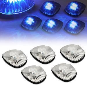 DNA Motoring CBL-DR94-CH-B For 1994 to 1998 Dodge Ram 1500 2500 3500 BR 5 X LED Cab Roof Top Lights (Chrome Housing Blue LED) 95 96 97