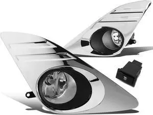 DNA Motoring FL-ZTL-168-CH For 2012 to 2014 Toyota Camry XV50 Pair Bumper Driving Fog Light Lamp+Bezel+Switch Clear Lens 13