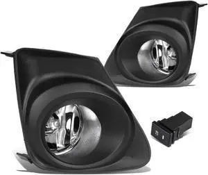 DNA Motoring FL-ZTL-151-CH For 2011 to 2013 Toyota Corolla E140 Pair Bumper Driving Fog Lights w/Bezel & Switch (Clear Lens) 12