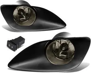 DNA Motoring FL-TYAR064D-SM For 2006 to 2011 Toyota Yaris Pair Bumper Driving Fog Lights + Bezel + Wiring Kit + Switch (Smoked Lens) 07 08 09 10