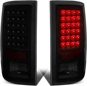 DNA Motoring TL-DRAM09-LED-BK-SM For 2009 to 2017 Dodge Ram 1500 / 2500 / 3500 Pair of LED Tail Brake Lights (Black Housing Smoked Lens) 16 15 14 13 12 11 10