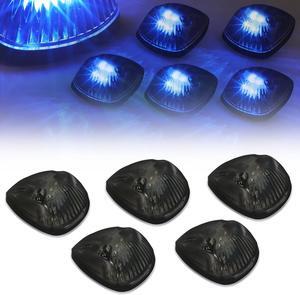 DNA Motoring CBL-DR94-SM-B For 1994 to 1998 Dodge Ram 1500 2500 3500 BR 5 X LED Cab Roof Top Lights (Smoked Housing Blue LED) 95 96 97