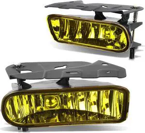 DNA Motoring FL-ZTL-251-AM For 2002 to 2006 Cadillac Escalade EXT ESV Pair Bumper Driving Fog Light Lamp Amber Lens 03 04 05