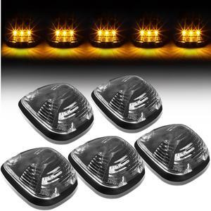 DNA Motoring CBL-FSD99-BK-Y For 1999 to 2016 Superduty 5 X LED Cab Roof Top Lights + Wiring Harness (Black Housing Yellow LED) 07 08 09 10 11 12 13 14 15